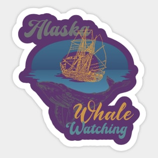 Alaska Whale Watching humpback beluga orca killer whales Sticker